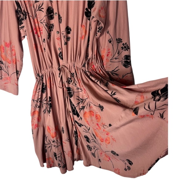 Free People Women’s Lena Floral Mini Dress Size M Boho Feminine Long Sleeve - Picture 4 of 10